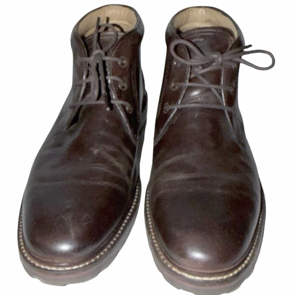 Florsheim Brown Leather Chukka Boots Men’s 12 Lace Up Ankle Boot Rugged Sole